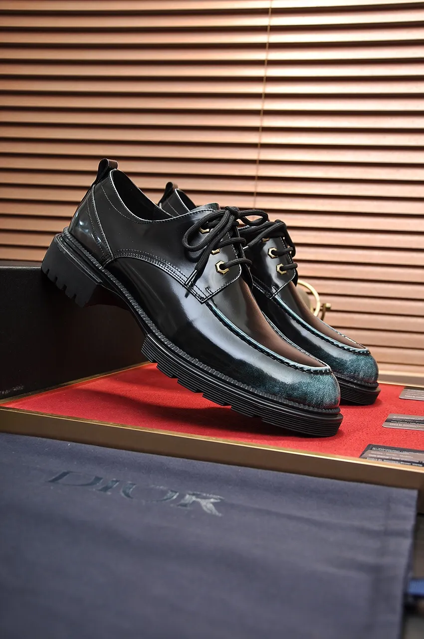Men's shoes💰720💶【Dior】High-end goods Niuli Original order quality Dior —🆘.Dior original order purchasing, high-end leather shoes, fabric: imported from Italy open-edge beaded cowhide➕water-dyed cowhide/cowhide lining➕specially provided original outsole, fine workmanship, real-life shooting🎬size: 38-45 (45 customized)
